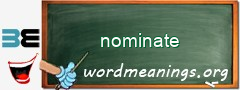 WordMeaning blackboard for nominate